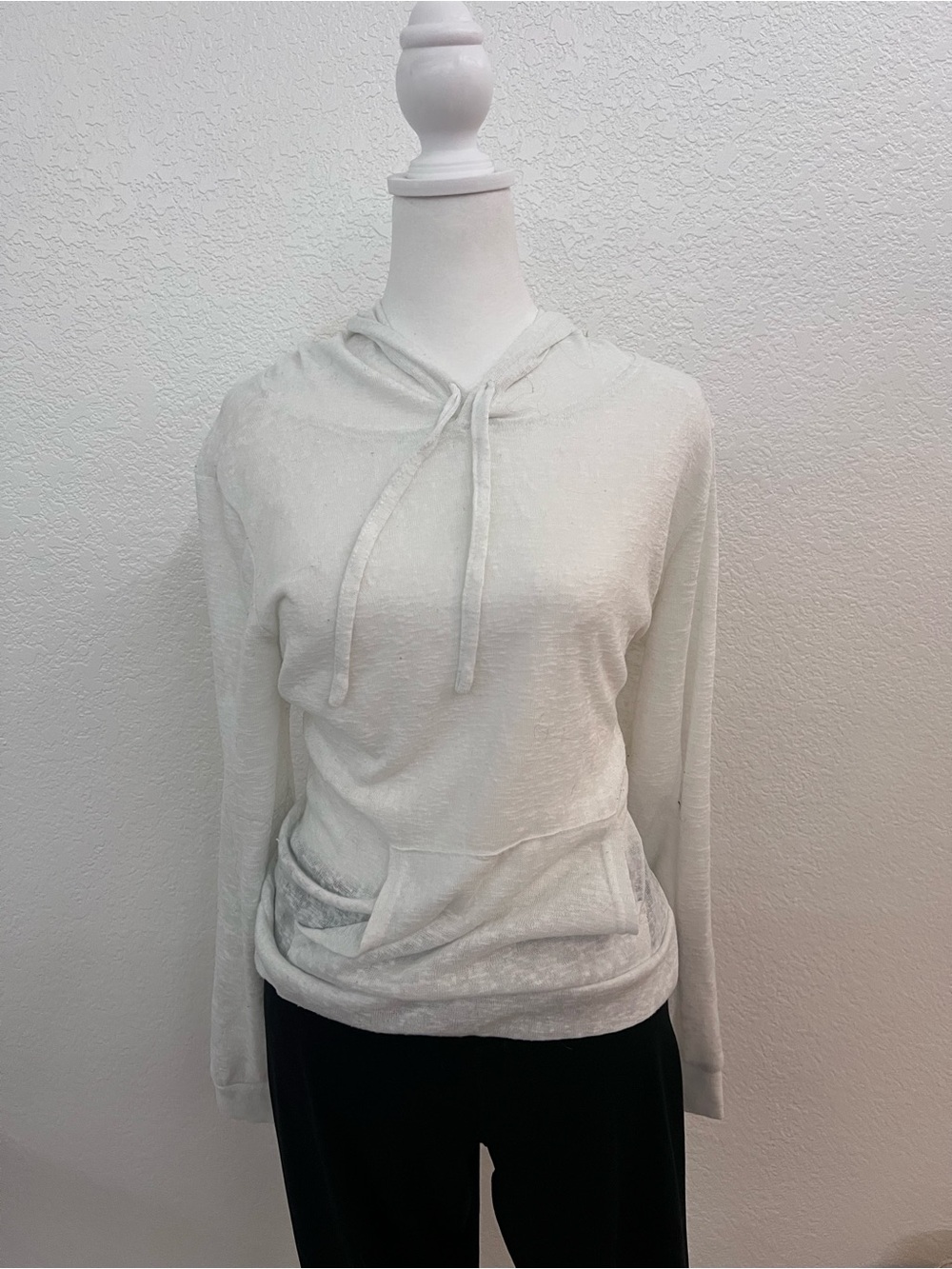 Weatherproof Vintage Lightweight Hooded Long Sleeve Top Women’s Small White